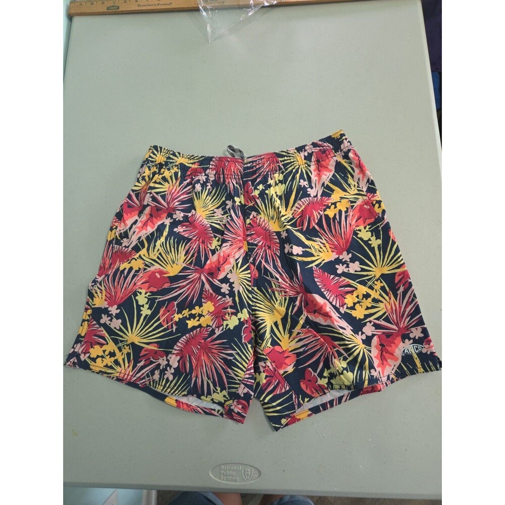 AFTCO Men's medium Strike Swim Shorts Tropical Print Fish Pool